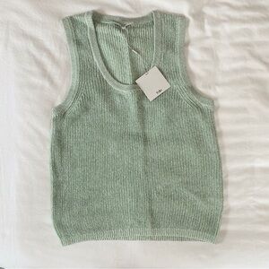 Tibi Light Green‎ V-Neck Sweater